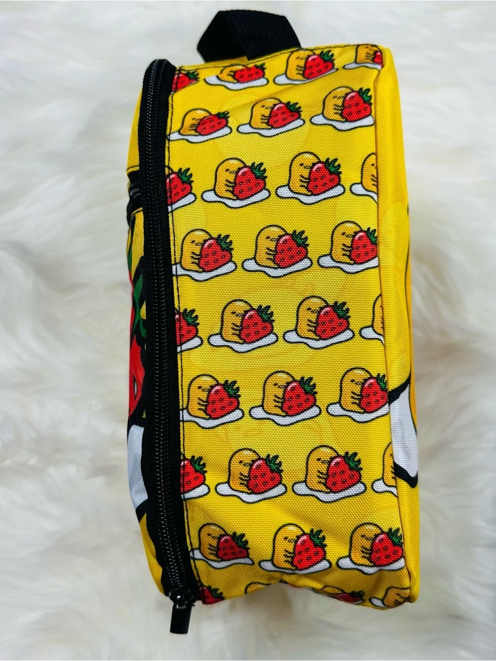 Sanrio Gudetama Yellow and Red Strawberry Kids Lunch Bag